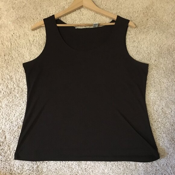 Josephine Chaus Studio Espresso Brown Ribbed Rayon Blend Tank Top - Picture 6 of 10